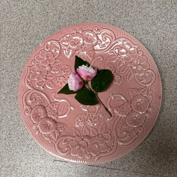 Elegant Bordallo Pinheiro Majolica Ceramic Glossy Floral Plate made in Portugal - Picture 3 of 6